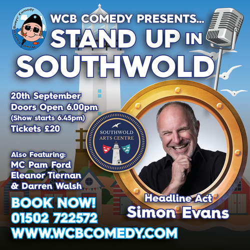 WCB Comedy Stand up in Southwold with Headliner Simon Evans.